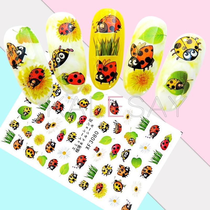 Изображение товара: Летние наклейки для ногтей «сделай сам», наклейки с охлаждающими листьями для ногтей, наклейки, дизайн для маникюра, украшение для ногтей