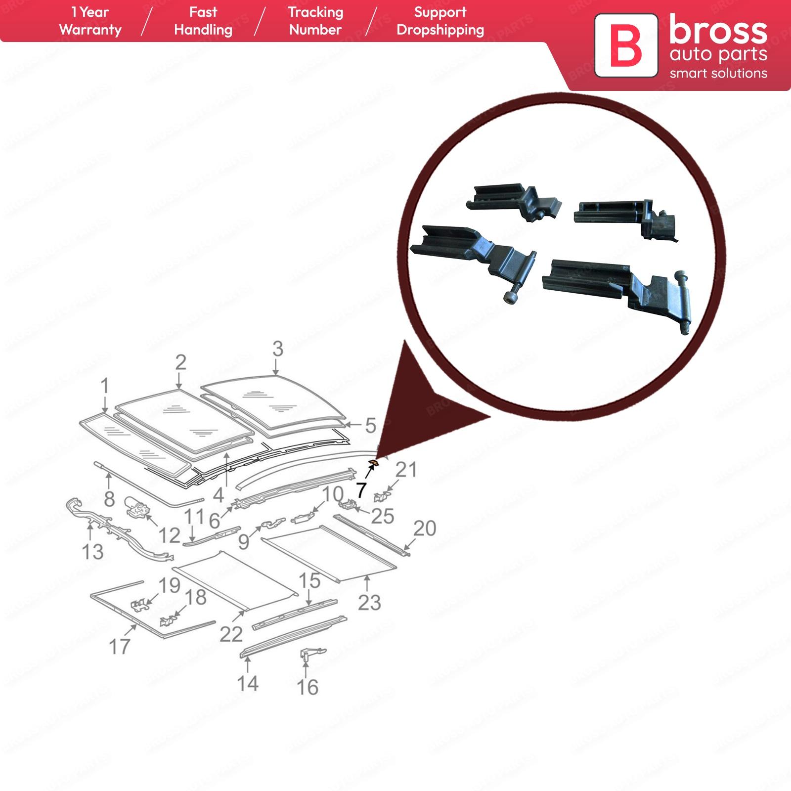 Изображение товара: Bross автозапчасти BSR501 Sunroof ползунок для окна b2118950105, a2118950205 для Mercedes C-Class W203 E-Class W211