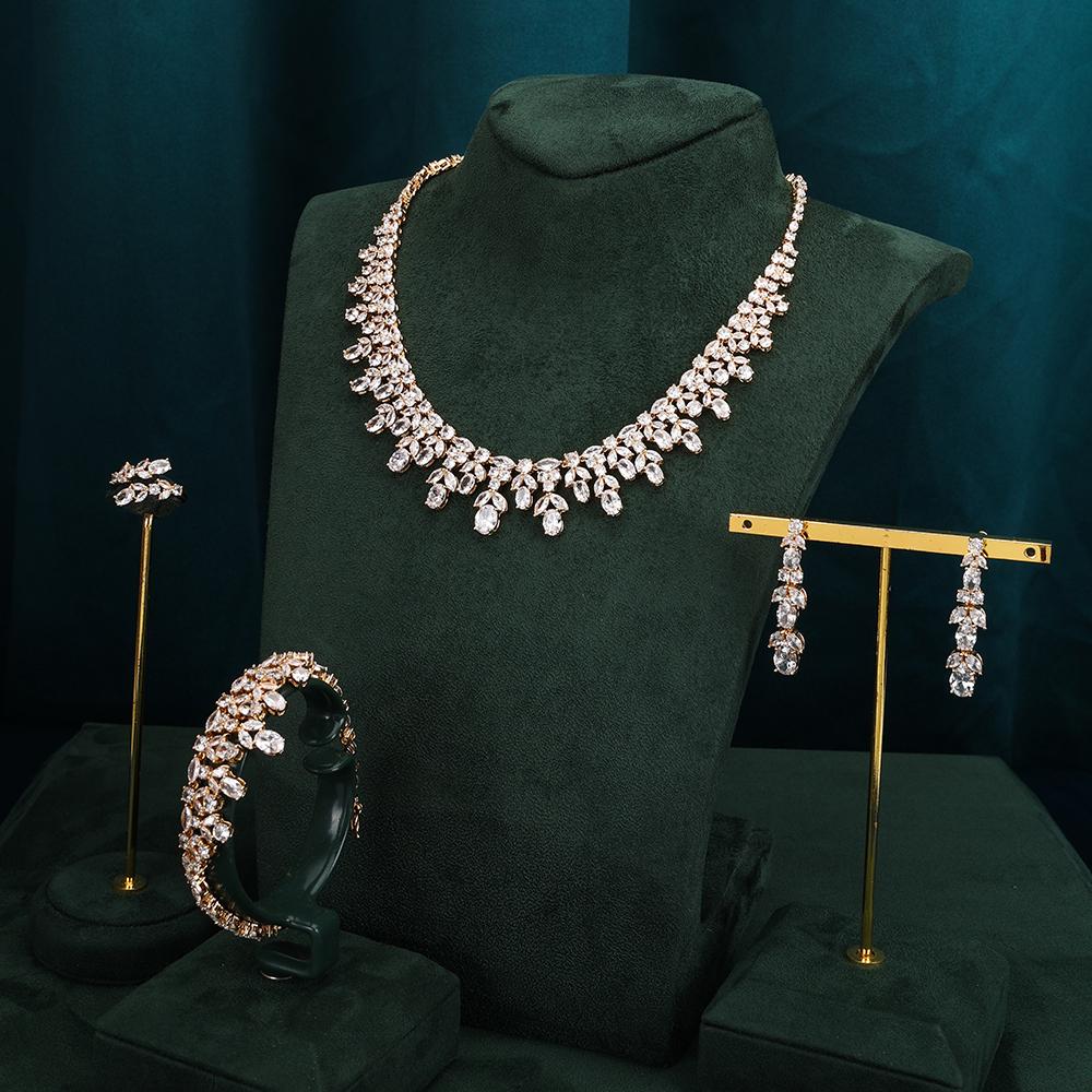 Изображение товара: TIRIM Дубай роскошное Элегантное свадебное ожерелье набор для женщин кубический цирконий Свадебные Ювелирные наборы для невест аксессуары ювелирные изделия