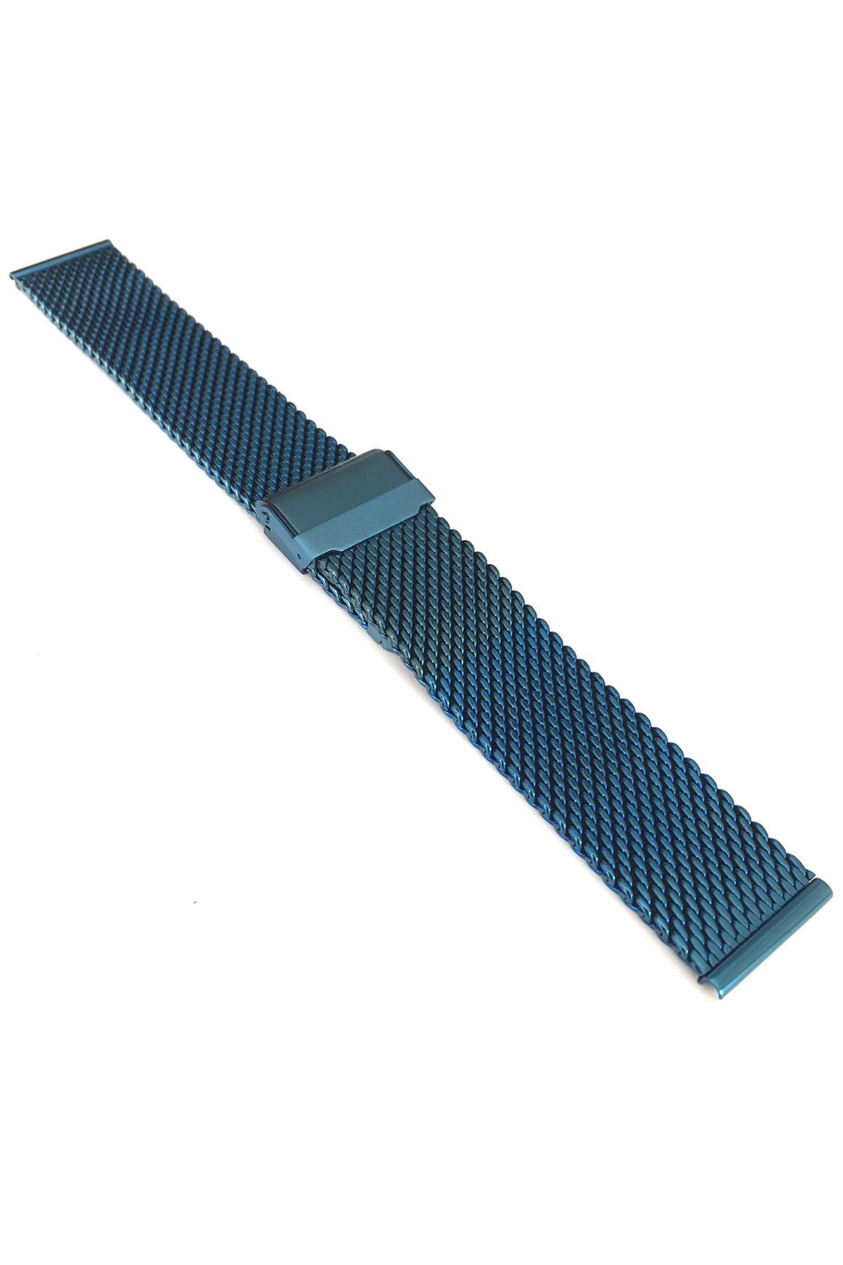 Изображение товара: Темно-синий толстый сетчатый стальной ремешок для часов 24 мм металлический сетчатый ремешок