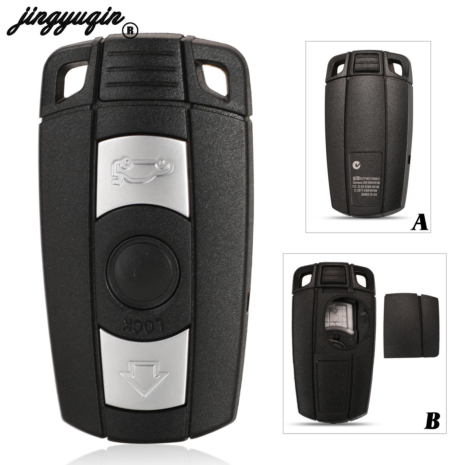 Изображение товара: Jingyuqin 3 кнопки дистанционного автомобильного ключа оболочка смарт-ключа чехол для BMW X5 X6 серии E90 E92 E93 для 3/5 смарт-ключа