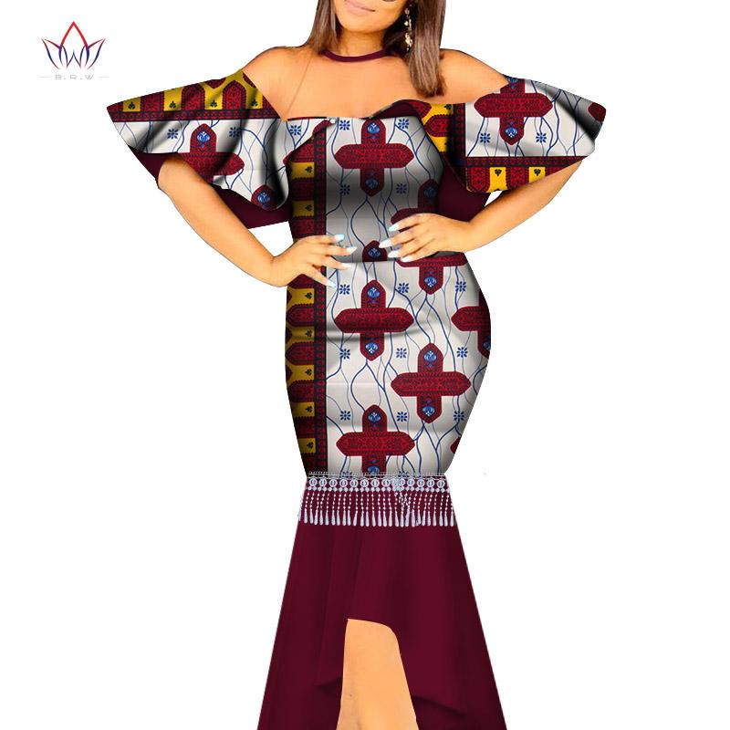 Изображение товара: Женское платье с восковым принтом, длинное платье в африканском стиле с юбкой-годе, размеры до 6XL, WY4956