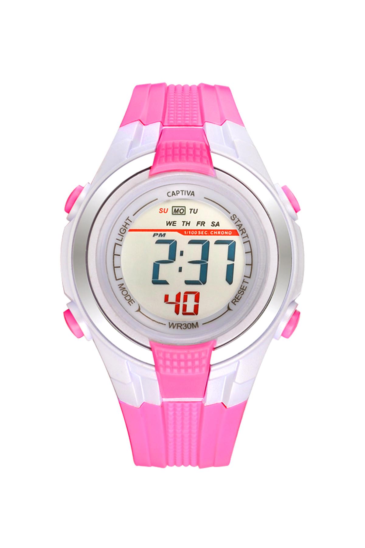 Изображение товара: Цифровые розовые женские детские спортивные наручные часы с будильником календарем секундомером