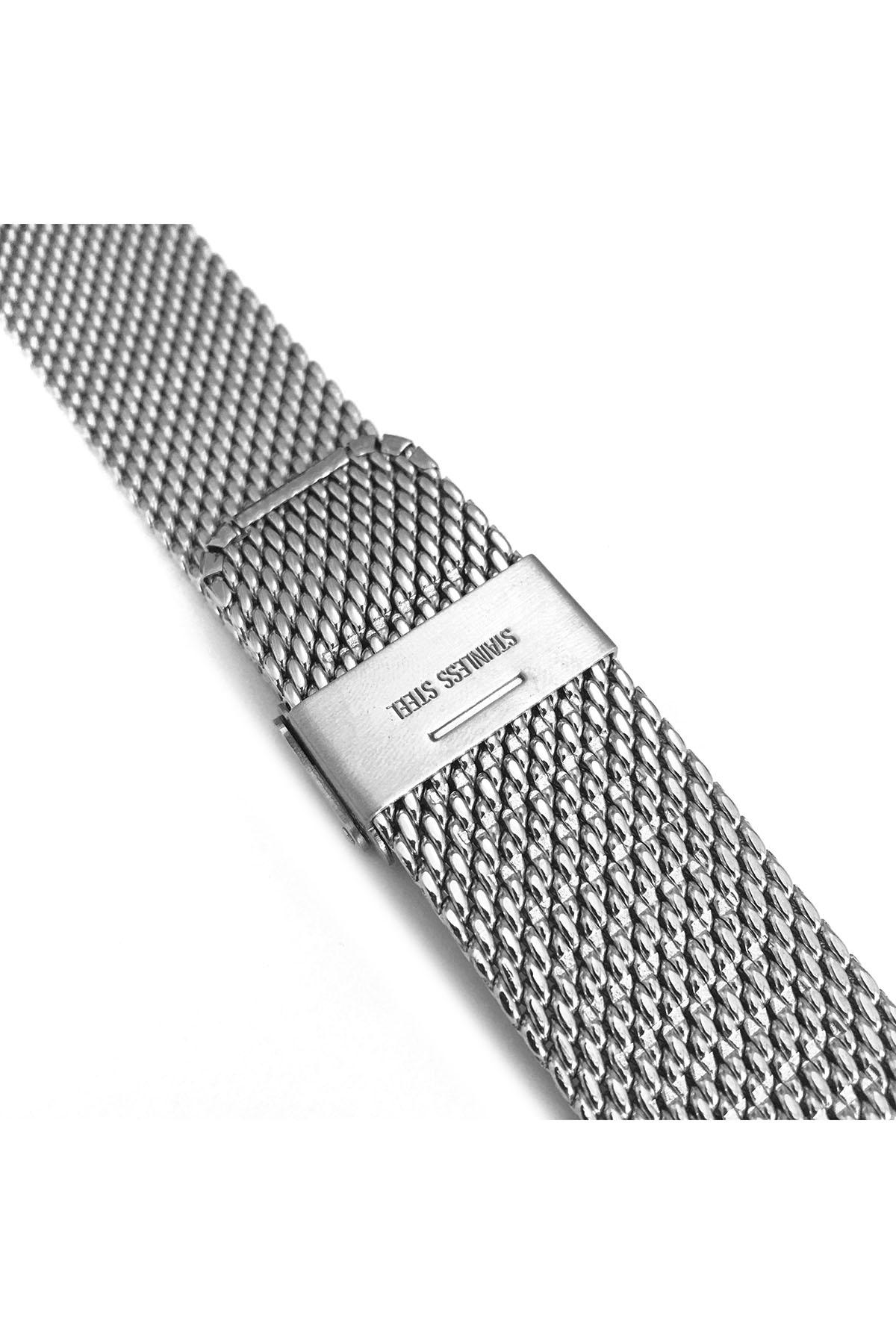 Изображение товара: Металлический Серый Серебристый толстый сетчатый стальной ремешок для часов 20 мм сетчатый ремешок