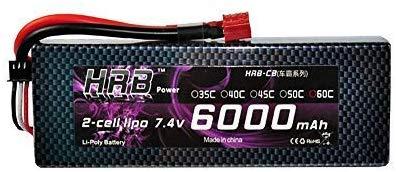 Изображение товара: Жесткий чехол HRB 2s 7,4 в 6000 мАч 60c RC Lipo Battery с разъемом Dean T для радиоуправляемой модели лодки грузовика Багги радиоуправляемого автомобиля грузовика хобби