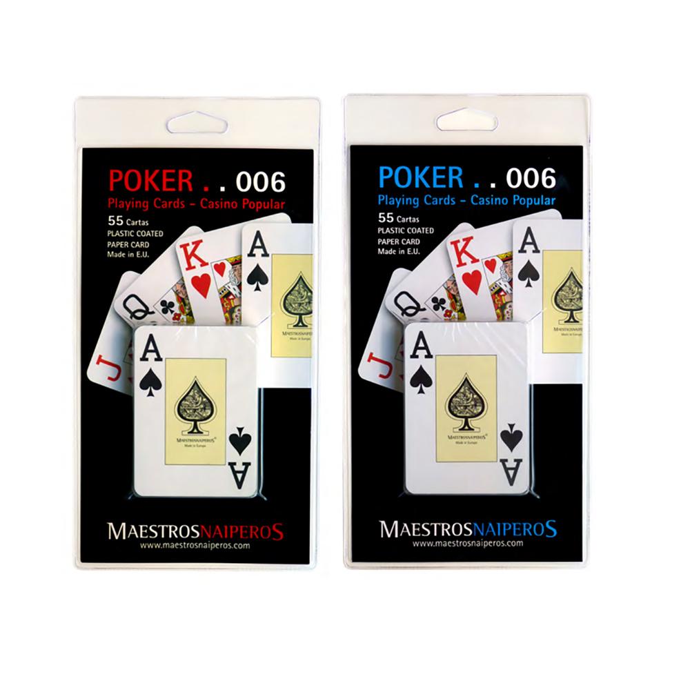Изображение товара: Маэстроснайперос®Колода покера американские 55 карт, высокое качество казино, синий и красный цвет, пластифицированная поверхность