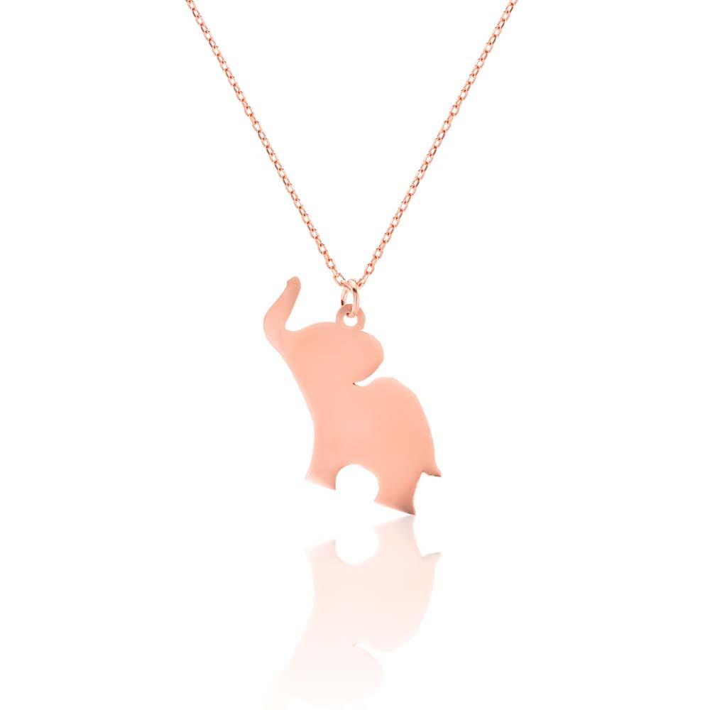 Изображение товара: Ожерелье ювелирные изделия слон кулон 925 пробы серебро розовое золото с цепочкой