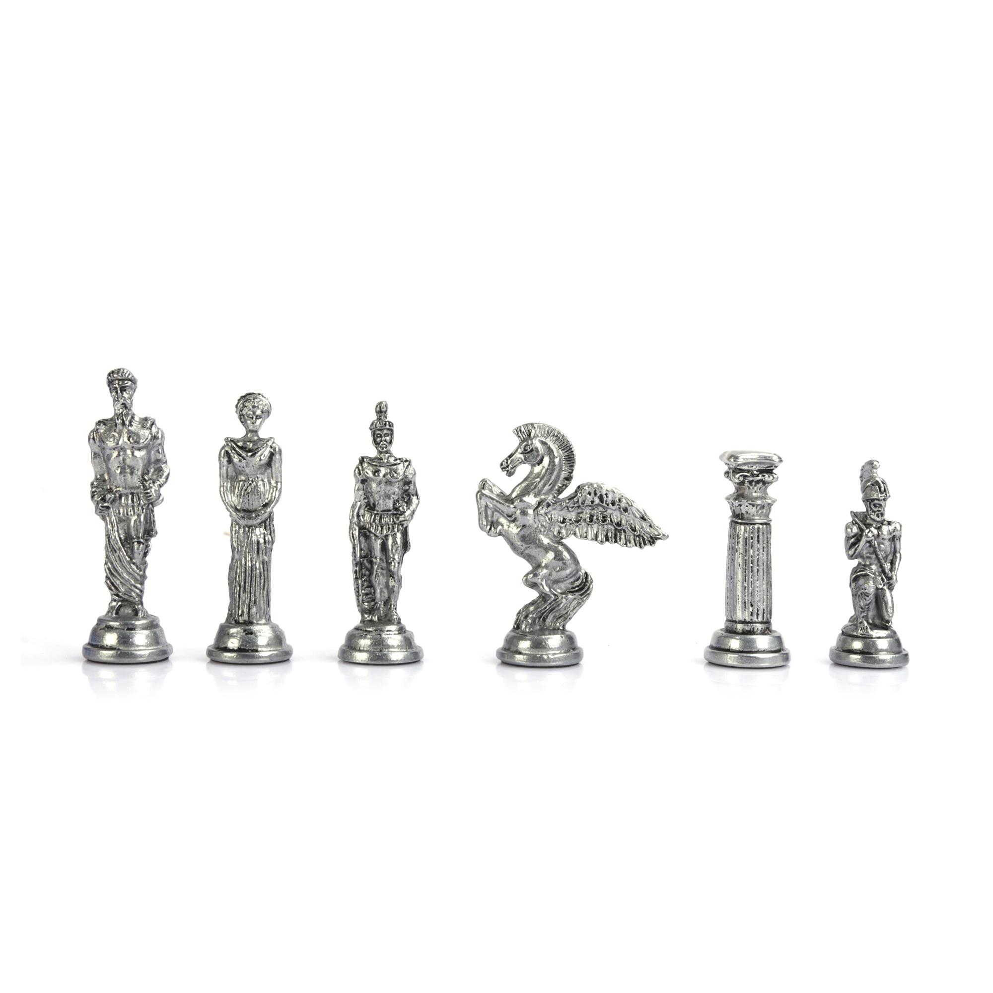 Изображение товара: (Только шахматные фигуры), античная медь, фигурки мифологического Пегаса, металлические шахматные фигуры ручной работы, большой размер 9,5 см (доска в комплект не входит)
