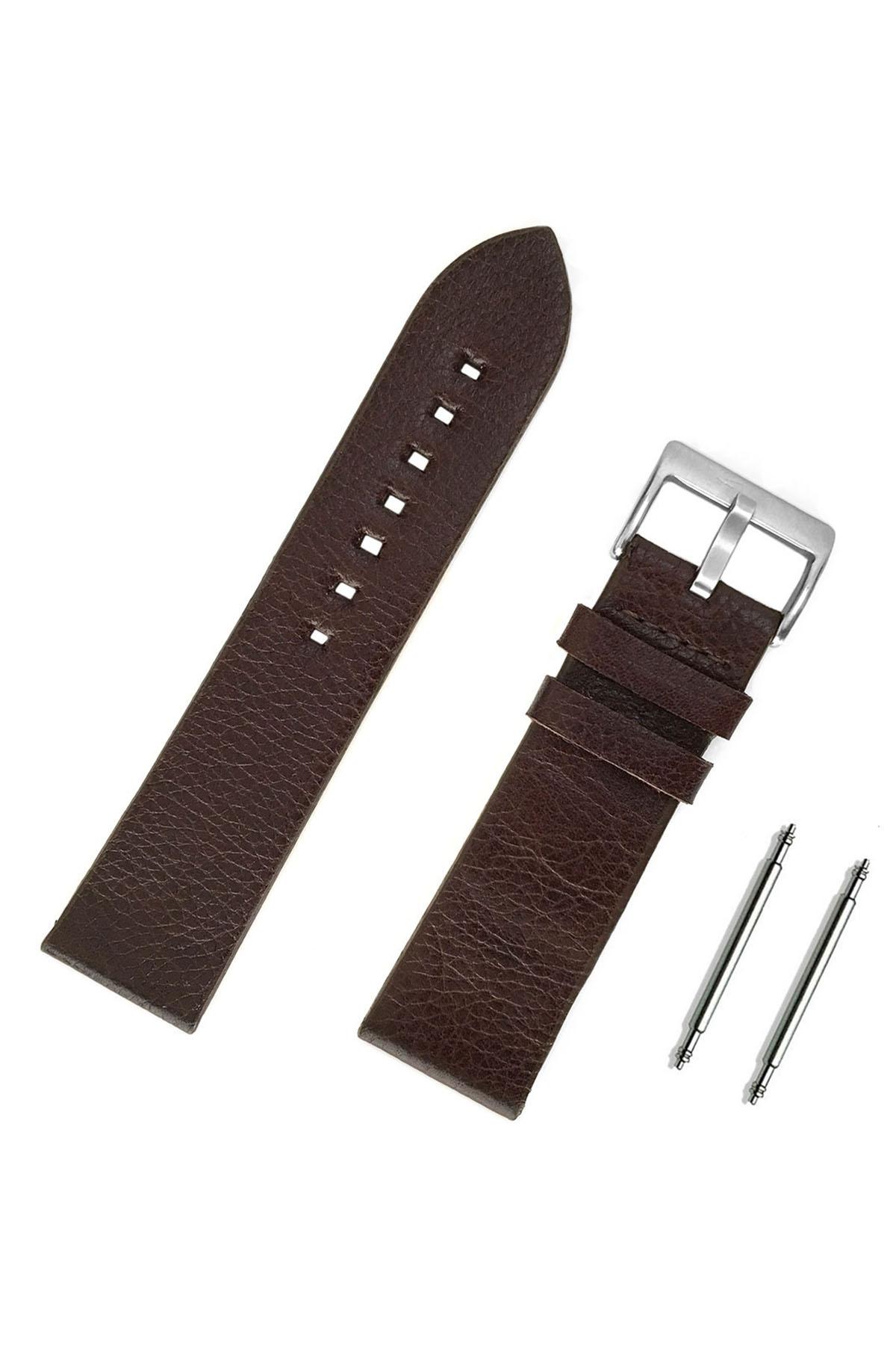 Изображение товара: Темно-коричневый ремешок для спортивных часов из натуральной кожи 26 мм