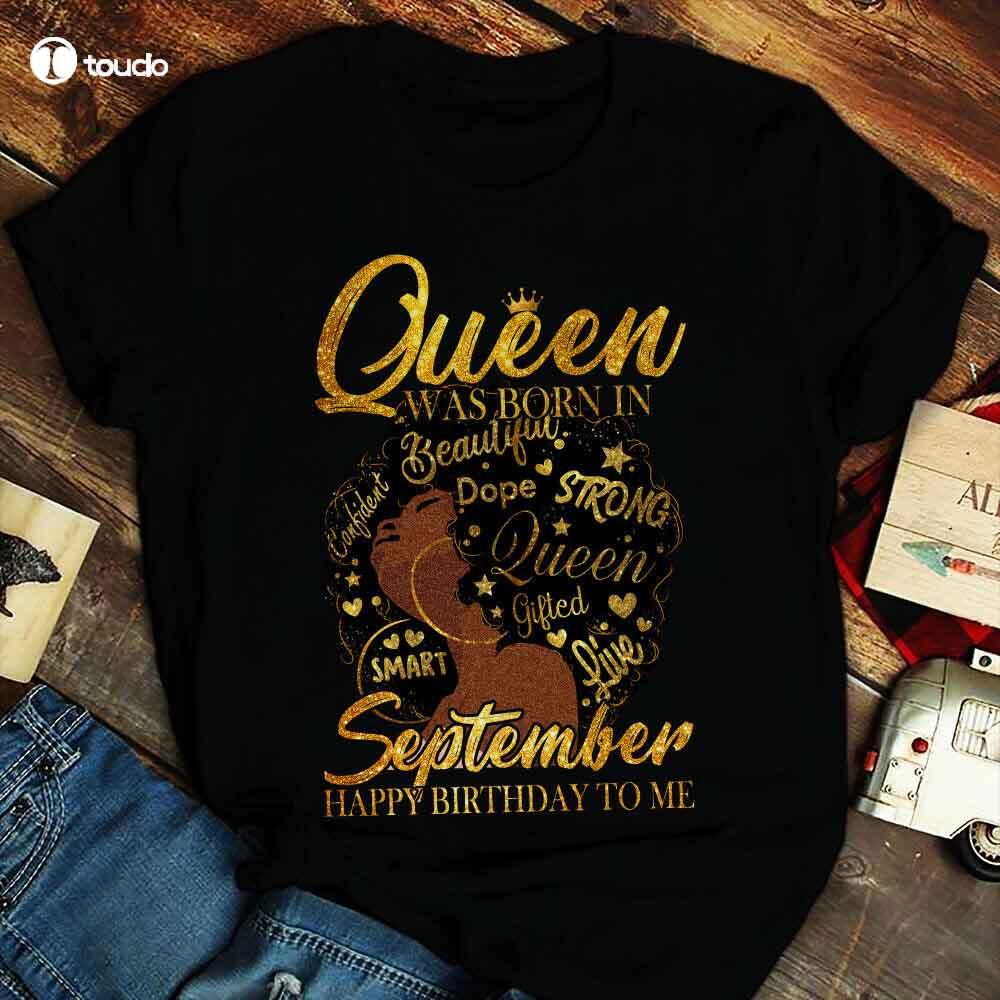 Изображение товара: Queen родился в сентябре черный женский, черный Queen для женщин на день рождения