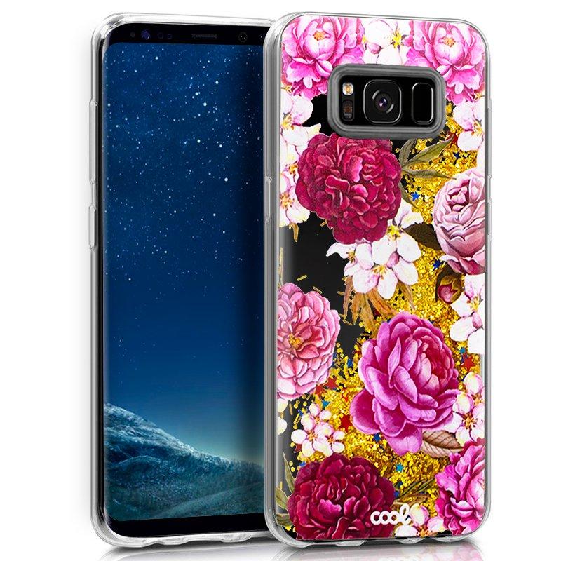Изображение товара: Чехол samsung G950 Galaxy S8 цветы с блестками
