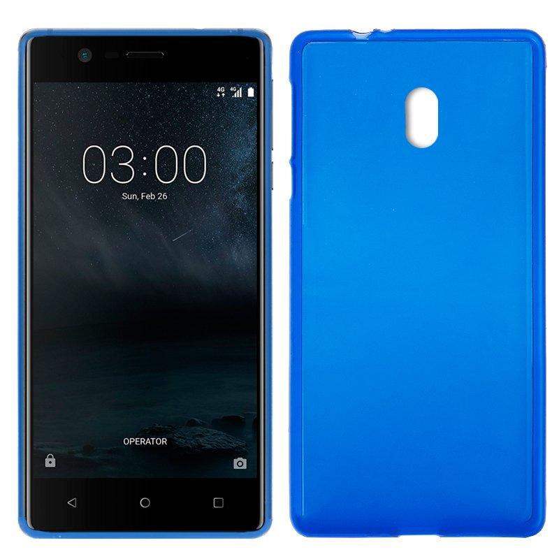 Изображение товара: Силиконовый чехол Nokia 3 (синий, мягкий, ударопрочный, устойчив