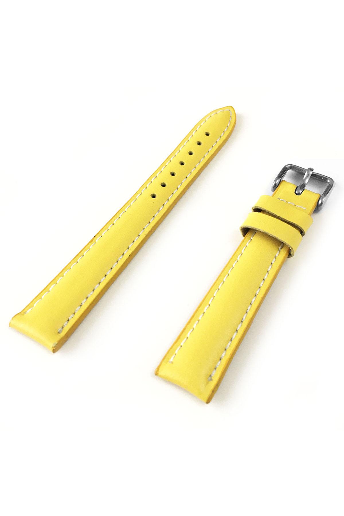 Изображение товара: Ремешок для часов из натуральной кожи желтого цвета 20 мм