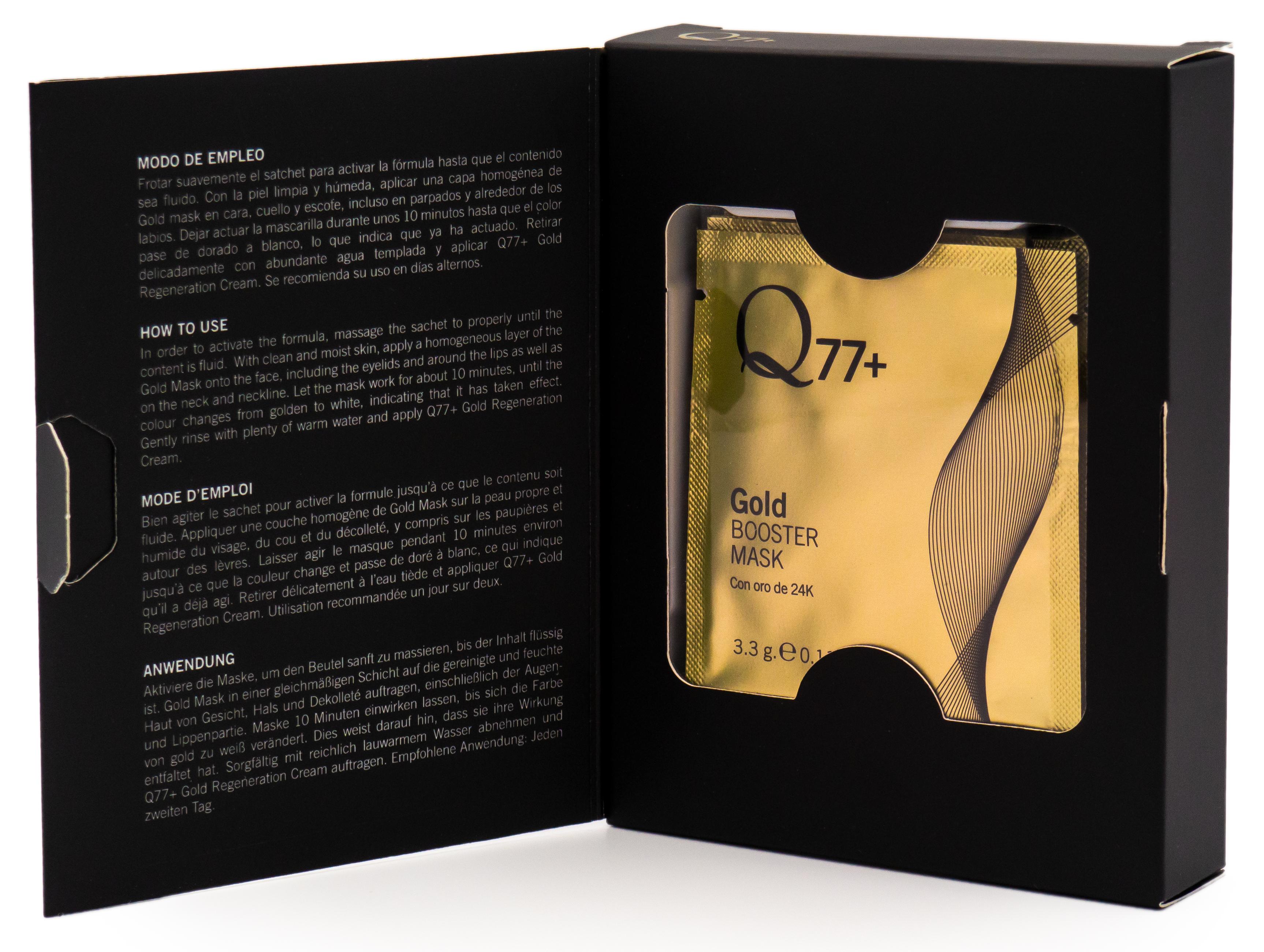 Изображение товара: Q77 + Золотая маска-усилитель | 24K Золотая укрепляющая маска для лица | Кремниевая маска для лица | Против морщин | Антивозрастная
