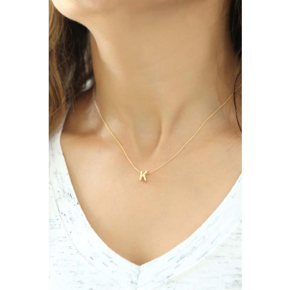 Изображение товара: Стильный Цепочки и ожерелья с буквой K кулон ювелирные изделия 925 пробы серебра с цепочкой