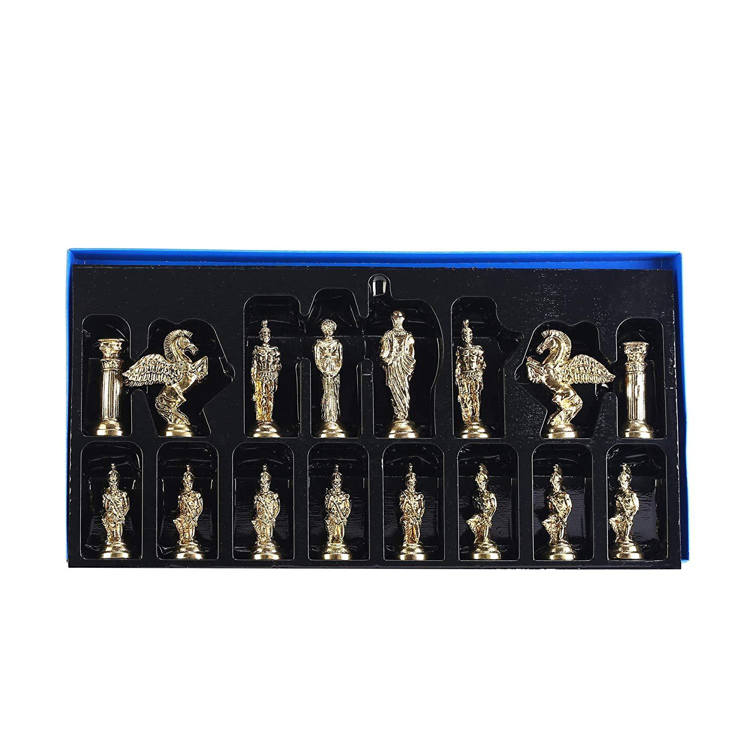Изображение товара: Мифологические фигурки Пегаса, металлический Шахматный набор для взрослых, детали ручной работы и перламутровый дизайн, деревянная шахматная доска King 9,5 см