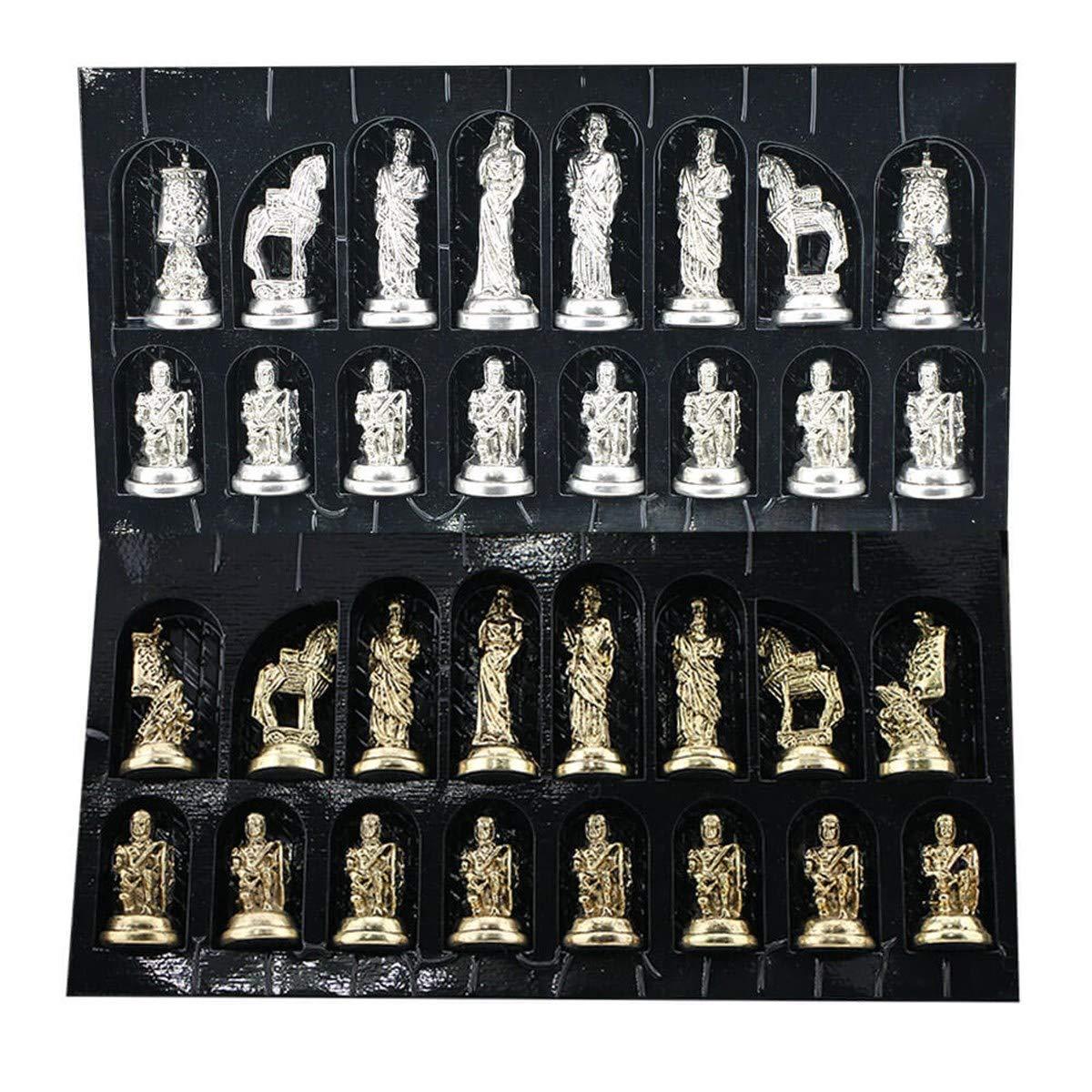 Изображение товара: Исторические тройские фигурки, набор металлических шахматных фигур, изделия ручной работы и перламутр, деревянный дизайн, шахматная доска King 7 см