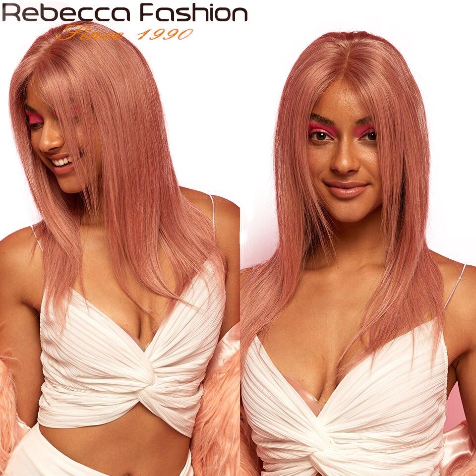 Изображение товара: Rebecca пряди с закрытием прямые человеческие волосы розовый блонд 3 пряди с прозрачной застежкой бразильские волосы плетение пряди