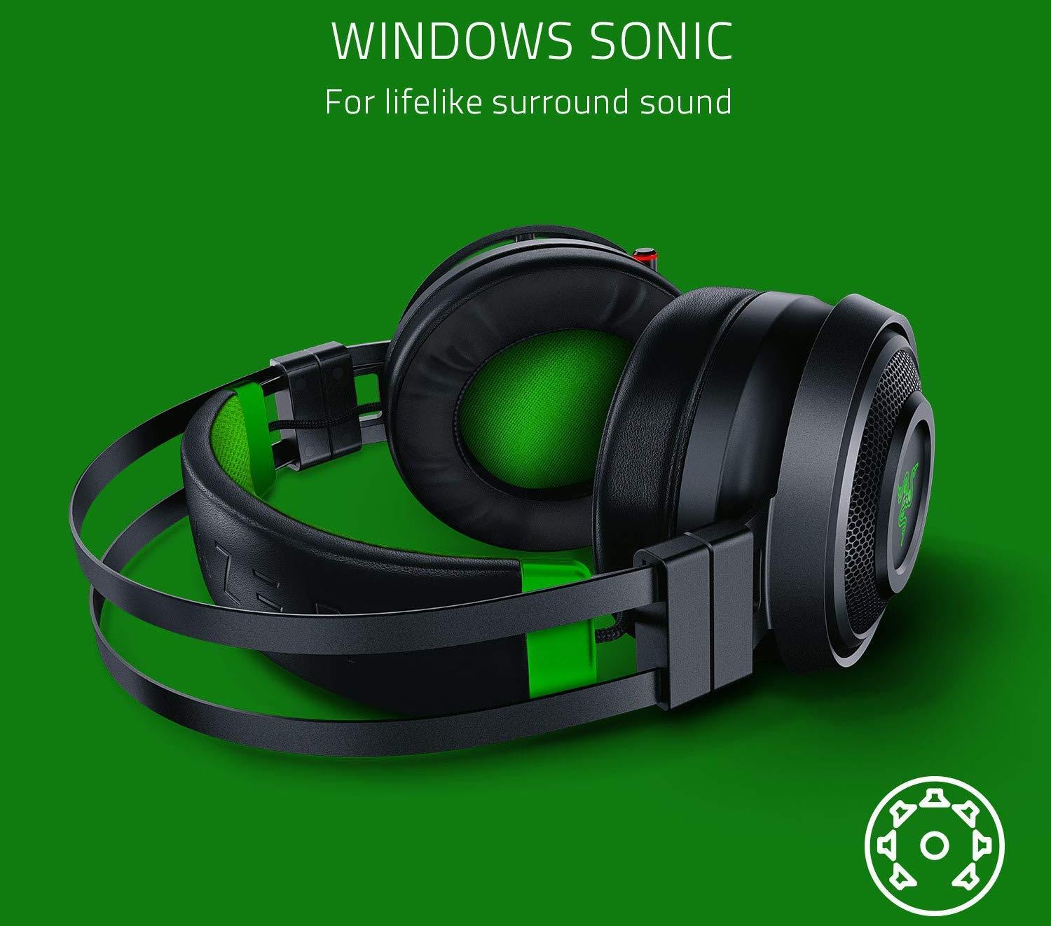 Изображение товара: Игровая гарнитура Razer Nari Ultimate Wireless (RZ04-02910100-R3M1) для Xbox One (Black/Green)