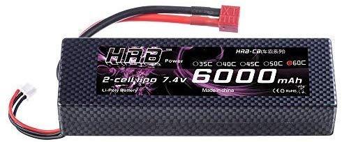 Изображение товара: Жесткий чехол HRB 2s 7,4 в 6000 мАч 60c RC Lipo Battery с разъемом Dean T для радиоуправляемой модели лодки грузовика Багги радиоуправляемого автомобиля грузовика хобби