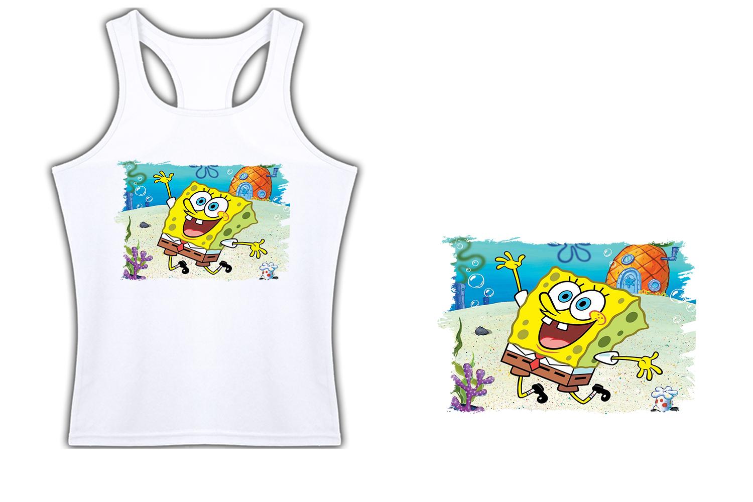 Изображение товара: MERCHANDMANIA women's T shirt suspenders SpongeBob drawing pineapple sea woman fitted girl polyester tecnica sleeveless