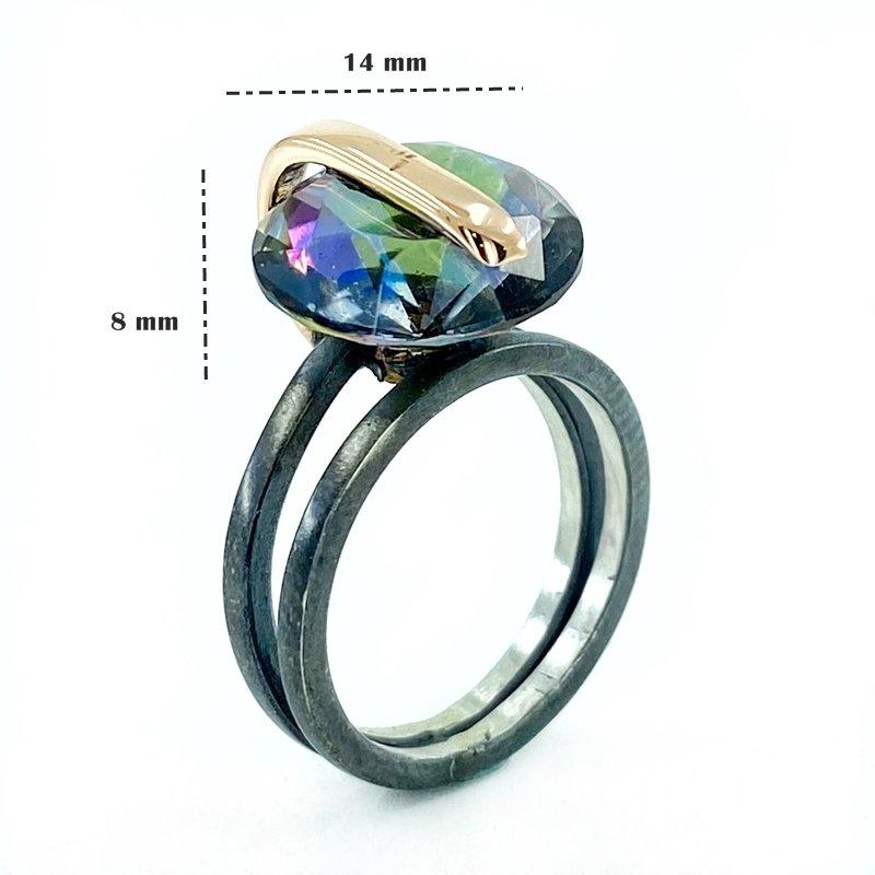 Изображение товара: Ручная работа специальный дизайн большой Мистик Топаз подлинное 925 пробы Серебряное кольцо