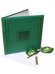 Изображение товара: Бизнес-папка подарочная зеленая из экокожи,нестандарт