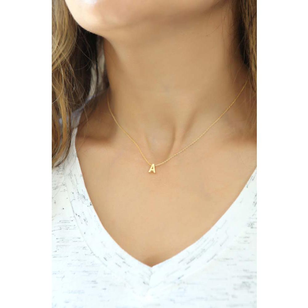 Изображение товара: Минималистское ожерелье с подвеской в виде буквы А, ювелирные изделия из стерлингового серебра 925 пробы, покрытое розовым золотом, с цепочкой