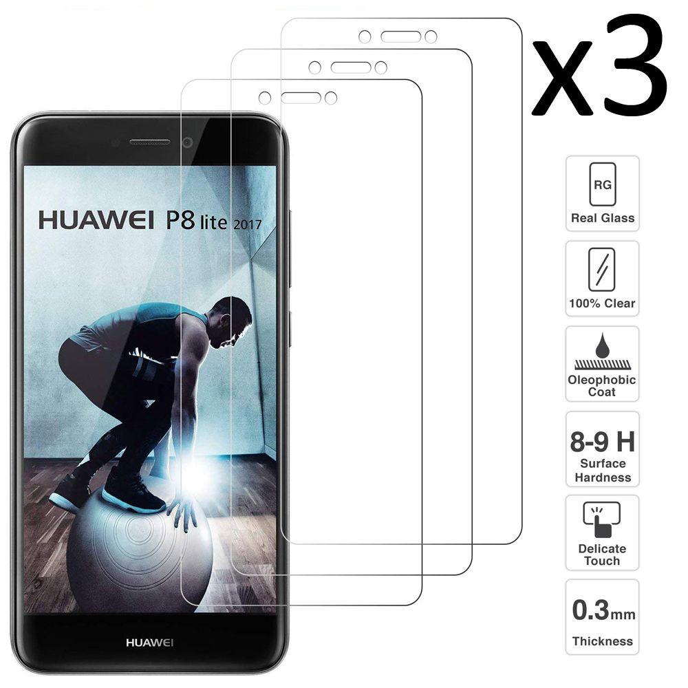Изображение товара: Huawei P8 Lite 2017 комплект из 3 предметов закаленное стекло для защиты экрана от царапин ультратонкое легкое в установке