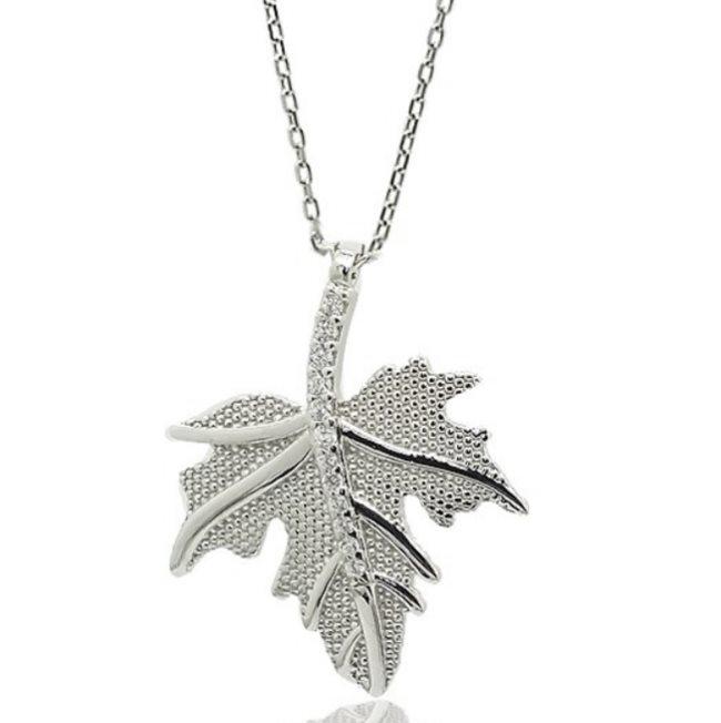 Изображение товара: Серебряное ожерелье с листьями Sycamore