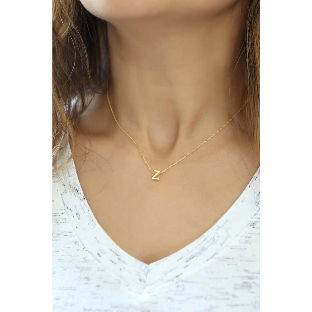 Изображение товара: Ожерелье с подвеской в виде буквы Z, ювелирные изделия из стерлингового серебра 925 пробы, с покрытием из розового золота, с цепочкой