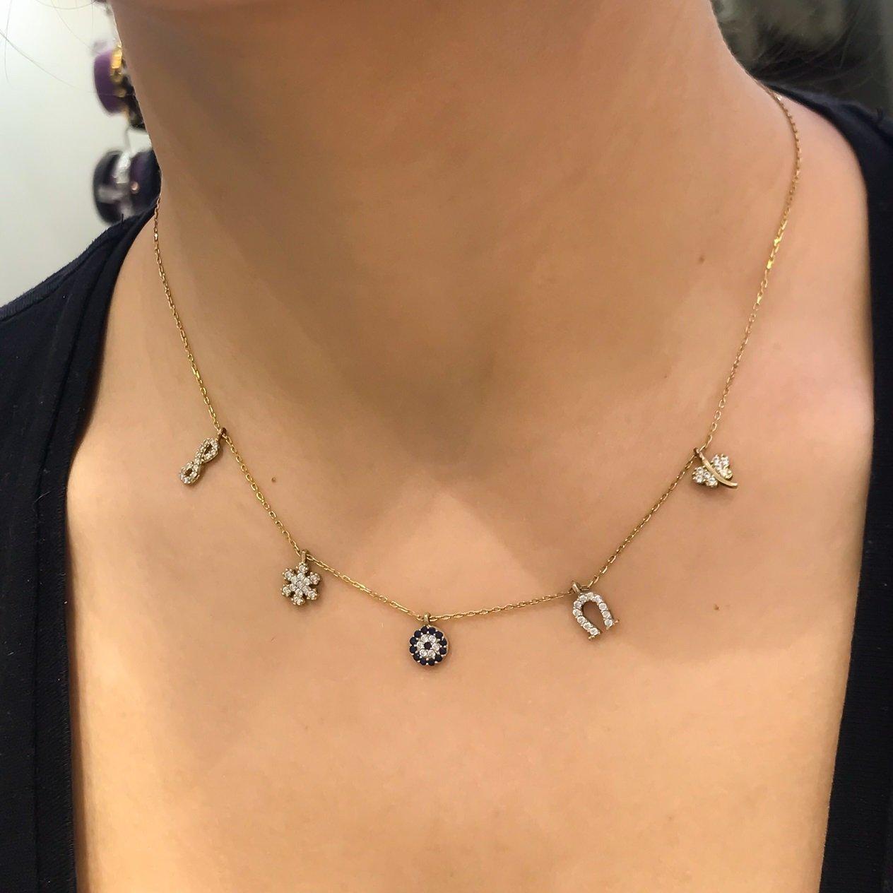 Изображение товара: Серебряное ожерелье на удачу золотого цвета новое ожерелье
