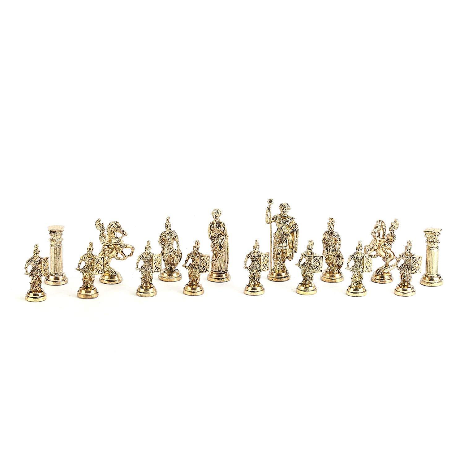 Изображение товара: Набор шахматных фигурок в римском стиле, набор шахматных фигурок ручной работы, деревянная шахматная доска из натурального массива с оригинальной жемчужиной, около 10 см