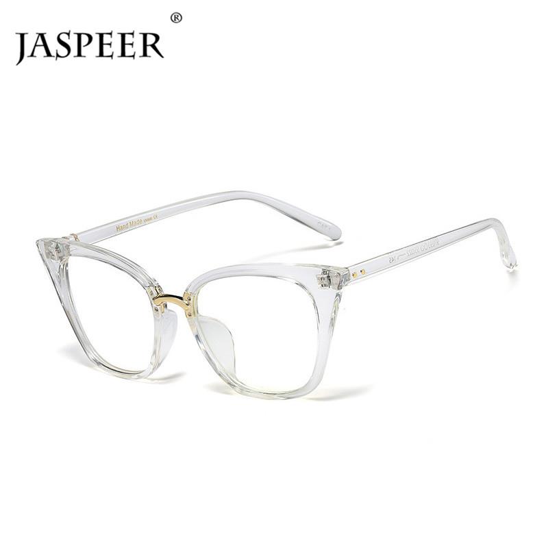 Изображение товара: JASPEER сексуальные очки кошачий глаз оправа для женщин классический модный прозрачный синий светильник, блокирующие очки, оптические очки