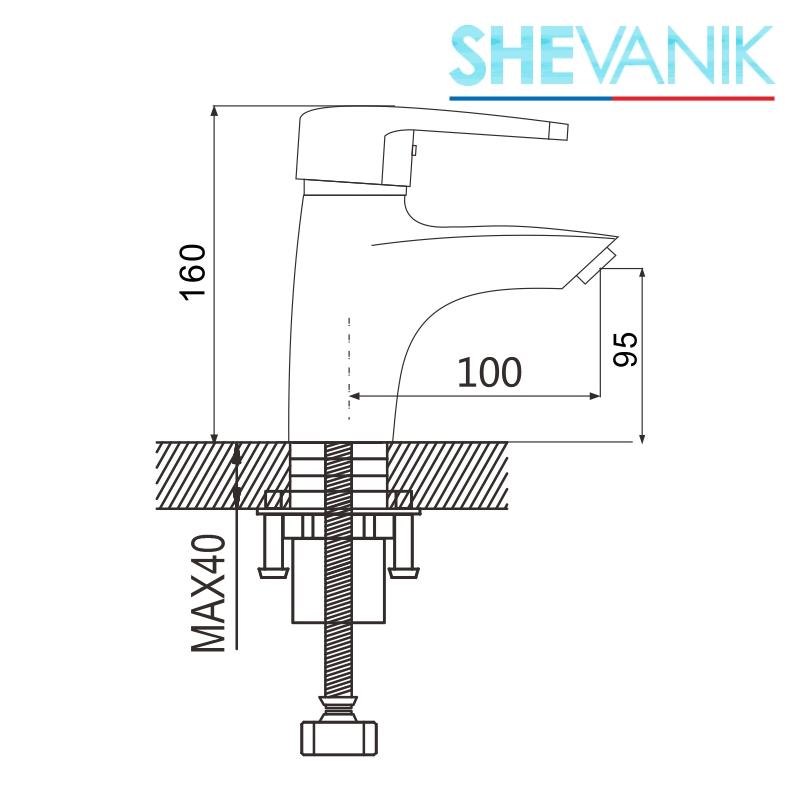 Изображение товара: SHEVANIK Смеситель для раковины с гайкой,латунный смеситель на бортик раковины,латунный кран для умывальника,кран для воды S5101