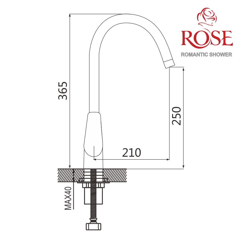 Изображение товара: ROSE Смеситель для кухни с гайкой,латунный кран в кухню,латунный смеситель,водопроводный кран на раковину в кухню S5053F