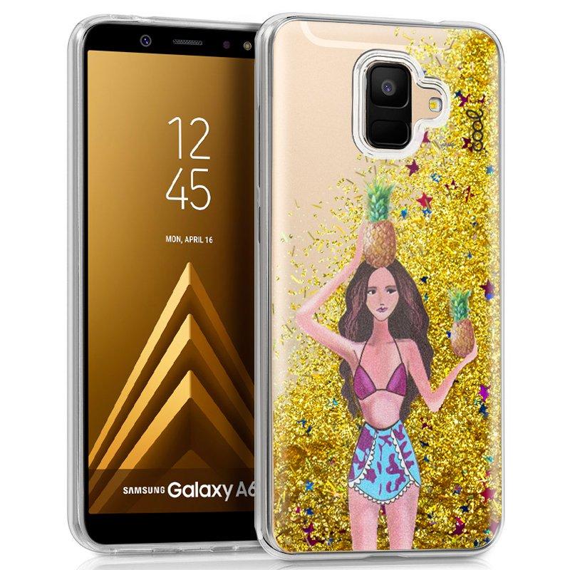 Изображение товара: Чехол samsung A600 Galaxy A6 блестящие ананасы