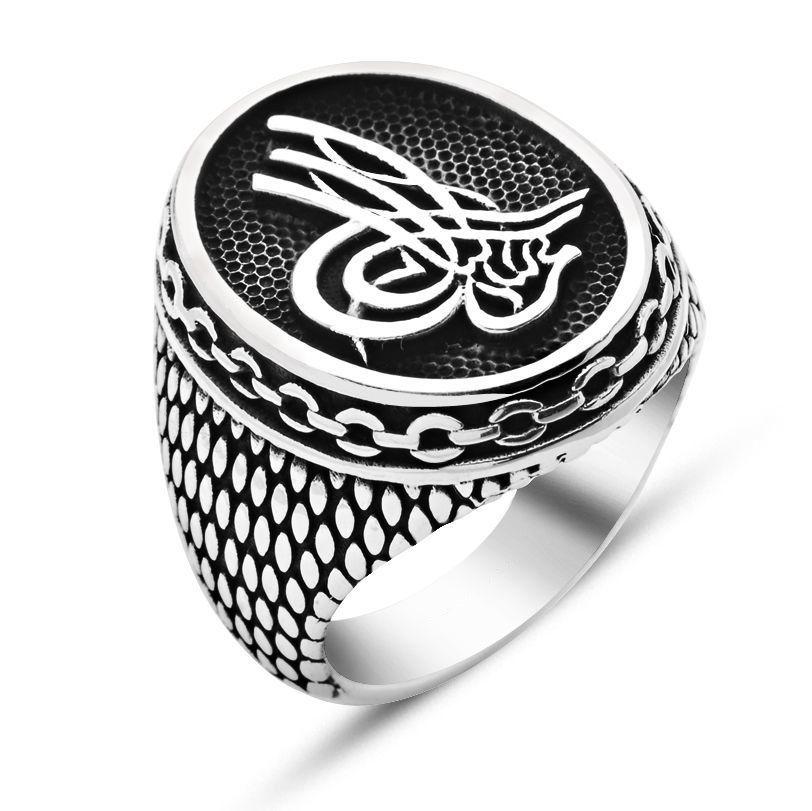 Изображение товара: Простое Элегантное мужское кольцо из стерлингового серебра тугра