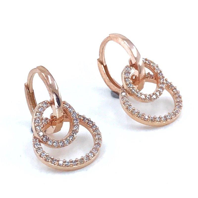 Изображение товара: Double Round Trend Silver Ring Earrings