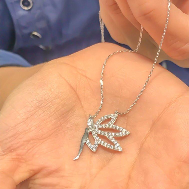 Изображение товара: Серебряное ожерелье с изображением волшебного ангела