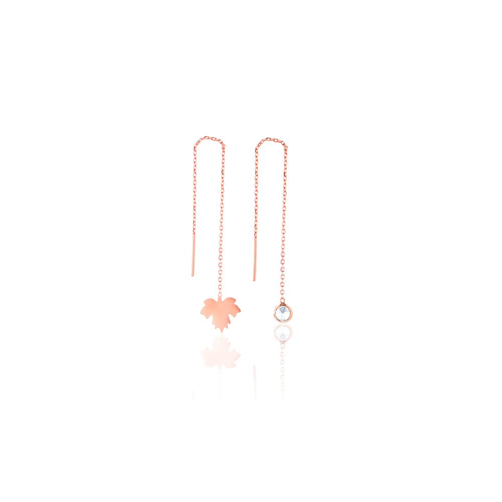 Изображение товара: Стильные ювелирные изделия 925 пробы серебряные серьги для женщин покрытые розовым золотом с цирконием серьги-капли