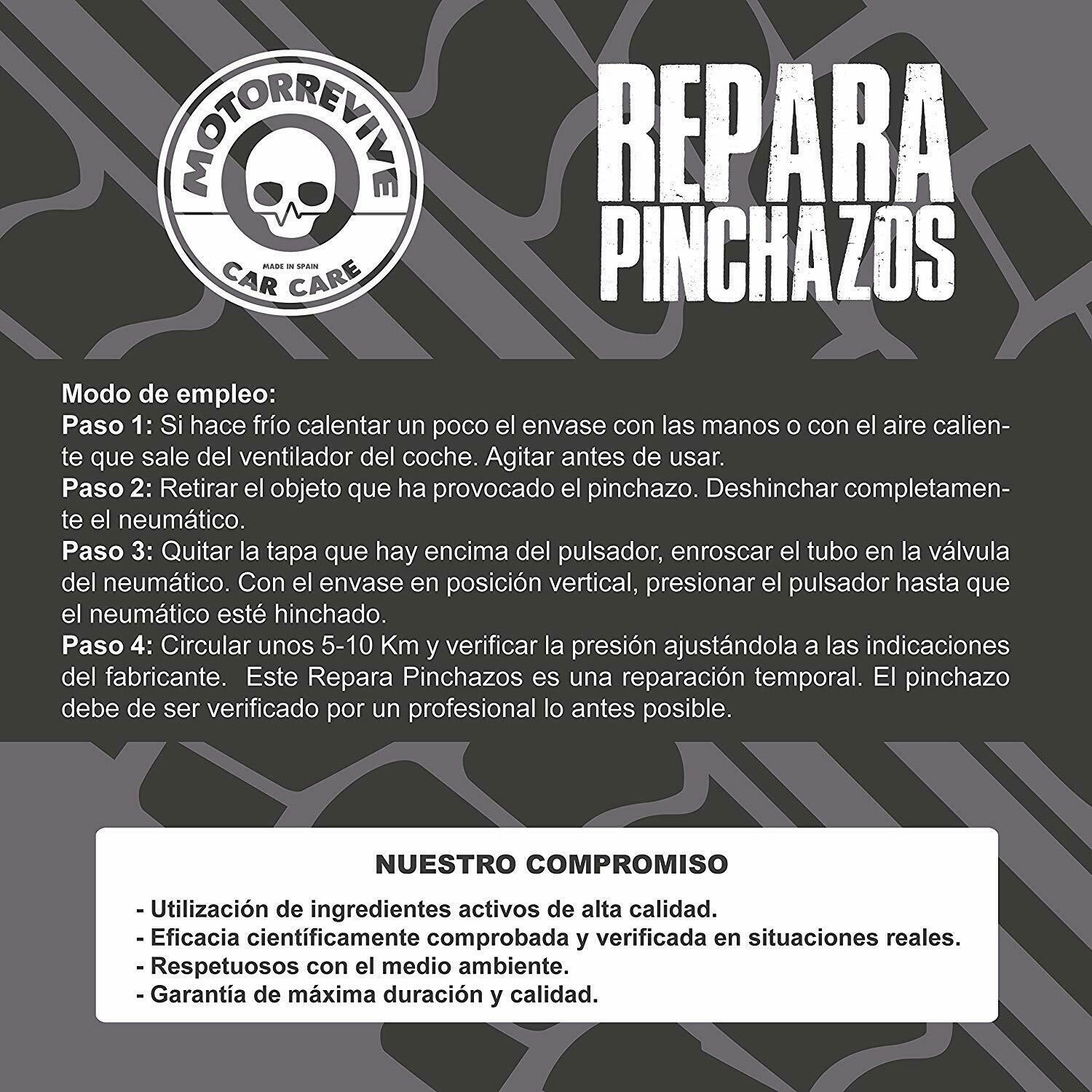 Изображение товара: Motorrevit- Repara Pinchazos para Coche y Moto, Sella e hincha la Rueda - 500 мл.