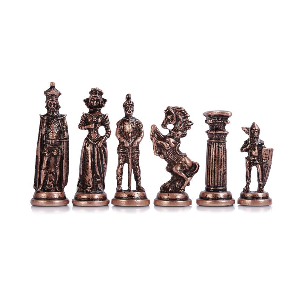 Изображение товара: (Только шахматы), средневековая британская армия, античная медь, ручная работа, классные шахматы, король, 9 см, в комплекте (доска в комплект не входит)