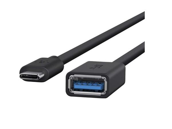 Изображение товара: Кабель-переходник Belkin USB-C to USB-A Adapter F2CU036btBLK (Black)