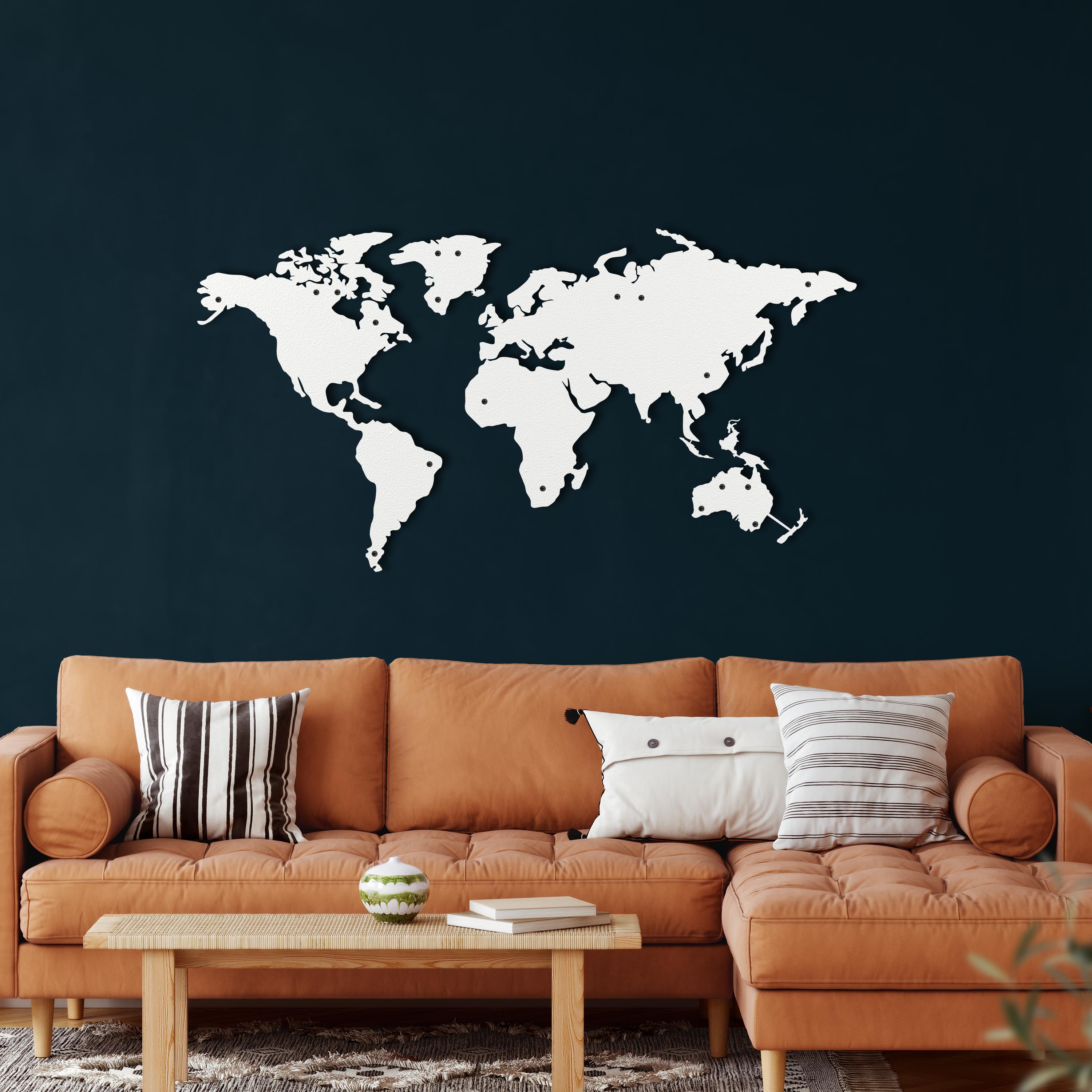 Изображение товара: Металлическая карта мира континенты 4 штуки, металлическое настенное искусство, украшение для дома и офиса, настенные подвески, внутренний Декор прихожей