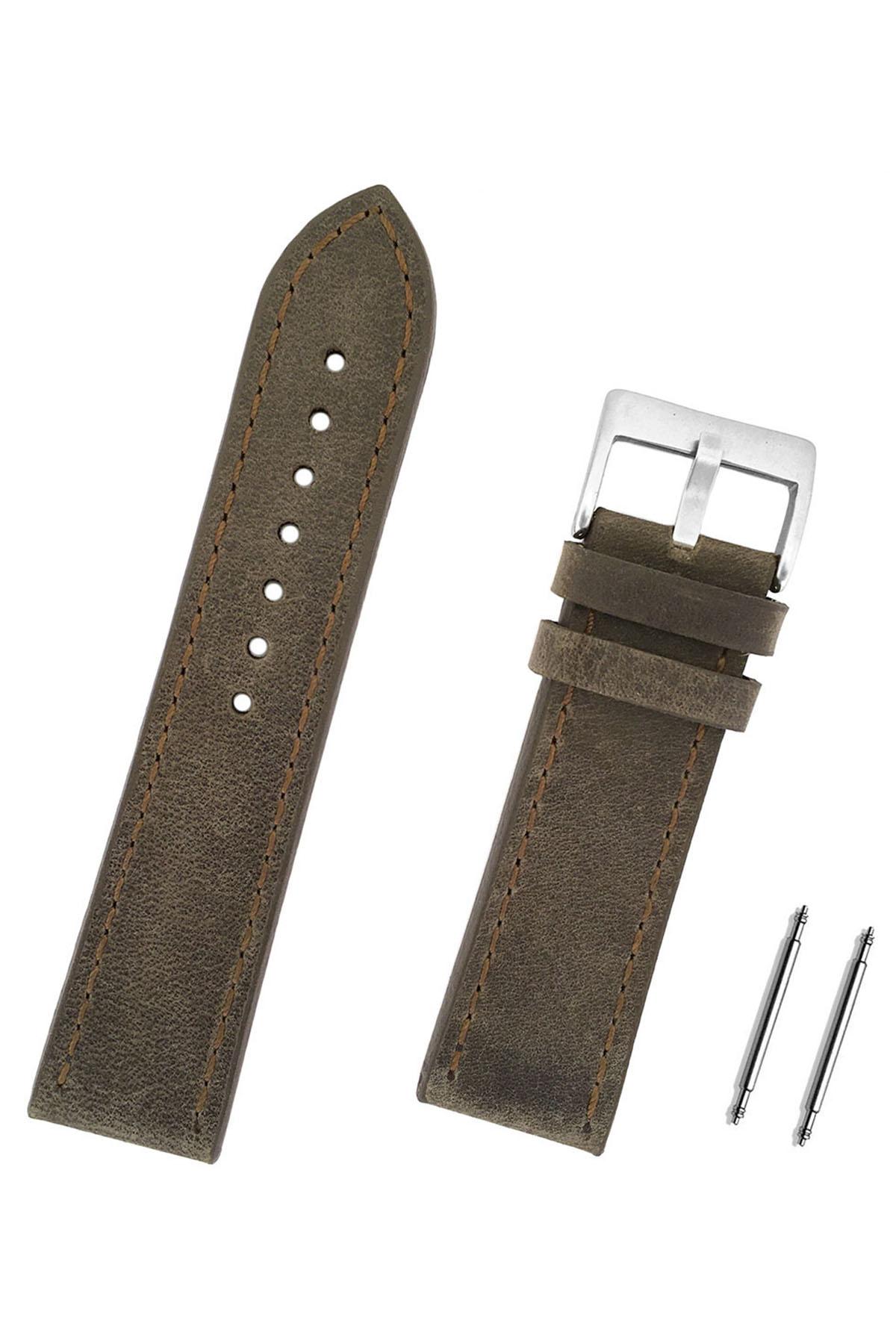 Изображение товара: Brown Nubuck Genuine Leather Sports Watch Lanyard Strap 26mm