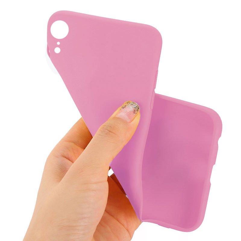 Изображение товара: Силиконовый чехол для iphone XR (розовый, мягкий, ударопрочный, устойчивый